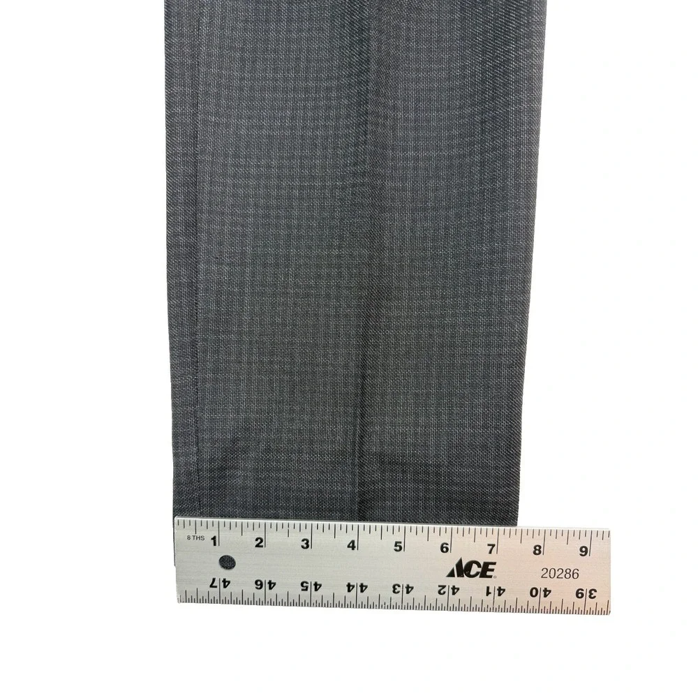 Hugo Boss 34x30 Leenon1 Charcoal Black Micro Check Dress Suit Pants Trousers - Picture 5 of 9